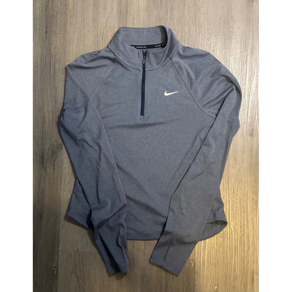 Nike Tempo Quarter Zip Pullover Womens Small Blue Dri-FIT Running Top CU3220-491